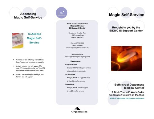 Magic Self-Service - CareGroup Portal