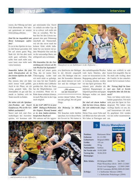 (Saison 2009/2010): HBW Balingen-Weilstetten - Rhein-Neckar ...