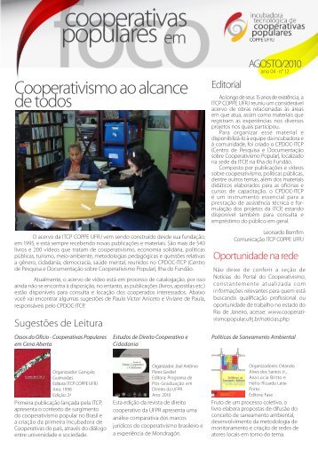 Cooperativismo ao alcance de todos - ITCP - UFRJ