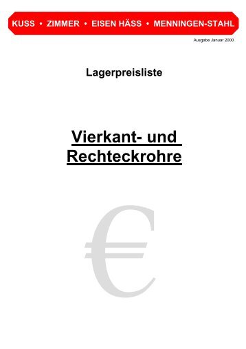 Vierkant- und Rechteckrohre - Menningen Haustechnik