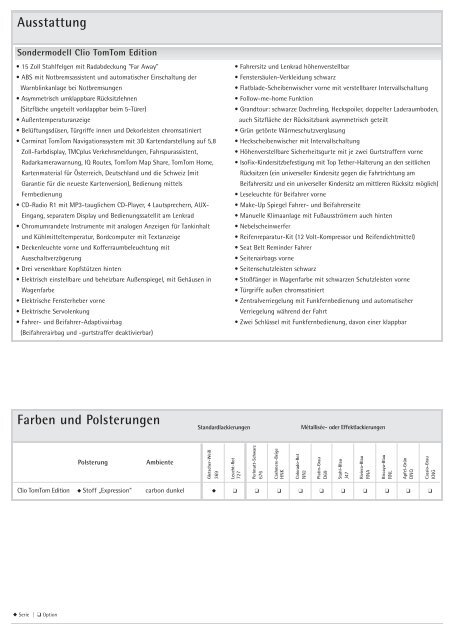 pdf preisliste clio tomtom edition - Renault