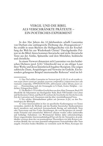 VERGIL UND DIE BIBEL  ALS VERSCHRÃ„NKTE PRÃ„TEXTE â€“ EIN ...