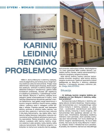 KariniÅ³ leidiniÅ³ rengimo problemos - KraÅ¡to apsaugos ministerija