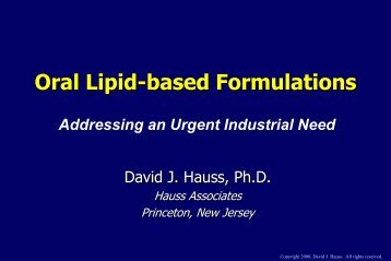Lipid-based Systems for Oral Drug Delivery