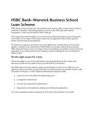 HSBC Bank-London Business School Loan Scheme - Warwick ...
