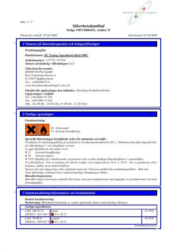 SÃ¤kerhetsdatablad - Swedol