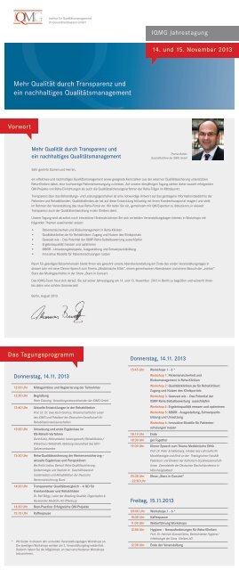Mehr QualitÃ¤t durch Transparenz und ein nachhaltiges ...