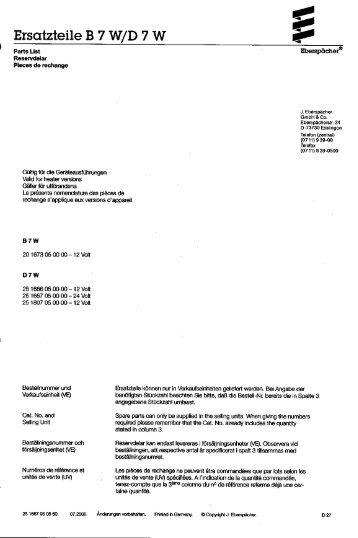 B7W / D7W.pdf - Richter - Standheizungen