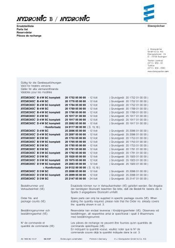 Hydronic B4W SC / D4W SC / B5W SC / D5W - Richter ...