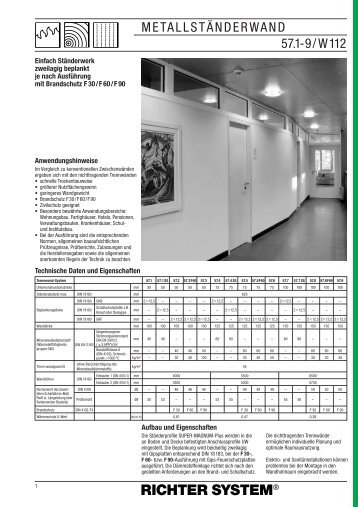 METALLSTÃ„NDERWAND 57.1-9/W112