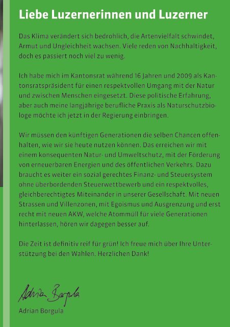 Adrian Borgula in den Regierungsrat! die zeit ist reif ... - GrÃ¼ne Luzern