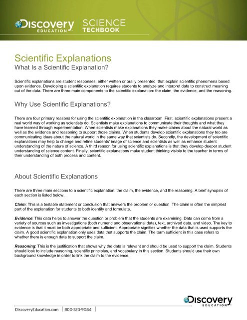 Scientific Explanations - Discovery Education