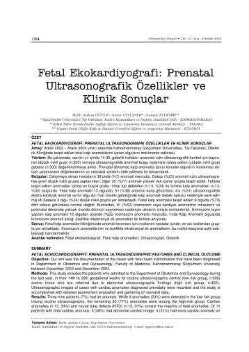 PDF Olarak İndir - Perinatoloji Dergisi