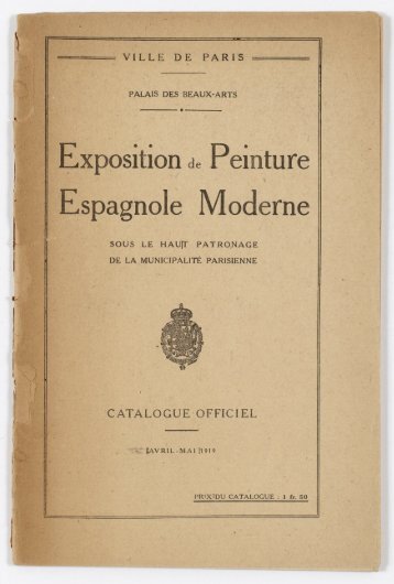 Exposition de Peinture Espagnole Moderne - Le Petit Palais - Ville ...