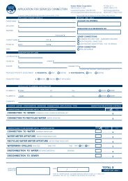 Services Connection Application Form - Hunter Water