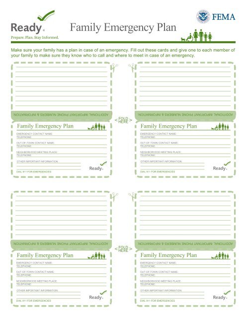 Family Emergency Plan (FEP) - Ready.gov