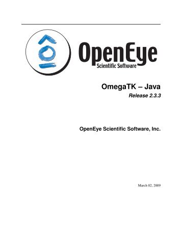 OmegaTK – Java Release 2.3.3 OpenEye Scientific Software, Inc.