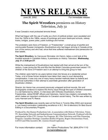 The Spirit Wrestlers - Jim Hamm Productions