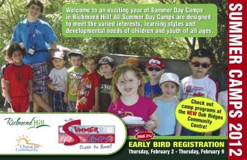 SUMMER CAMPS 2012 - Town of Richmond Hill