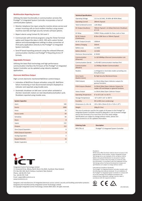 Protégé® LE Integrated System Controller