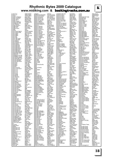 RB2009CatalogueFOR PDF.pub - Rhythmic Bytes Backing Tracks ...