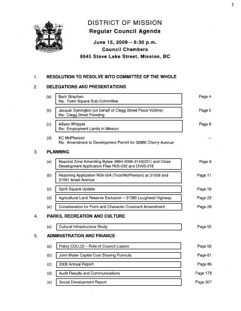 June 15, 2009 - District of Mission