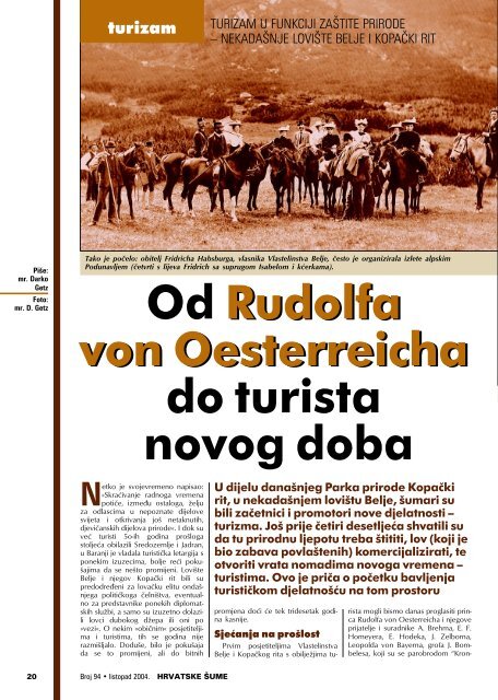 Od Rudolfa von Oesterreicha do turista novog doba - Hrvatske šume