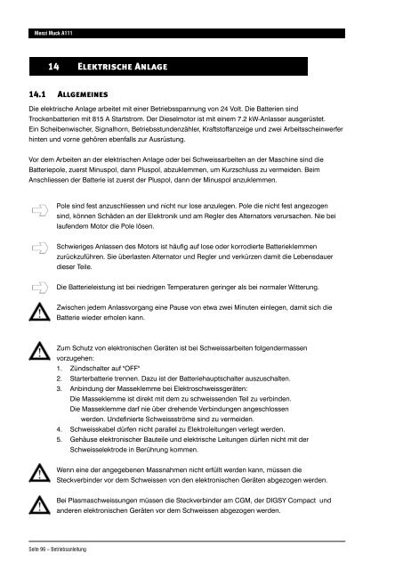 Wartungs- und Bedienungsanleitung