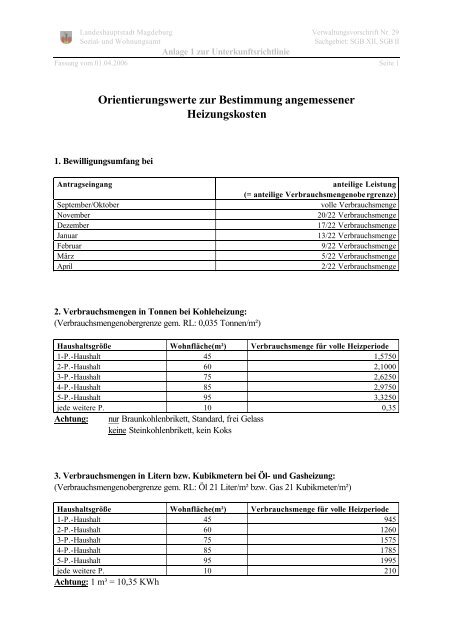 Anlage zur Unterkunftsrichtlinie (pdf-Dokument)