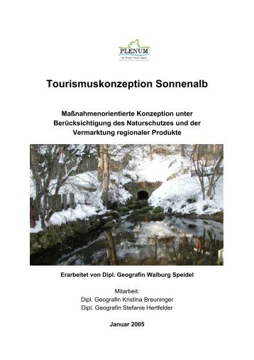Tourismuskonzeption Sonnenalb - PLENUM Schwäbische Alb