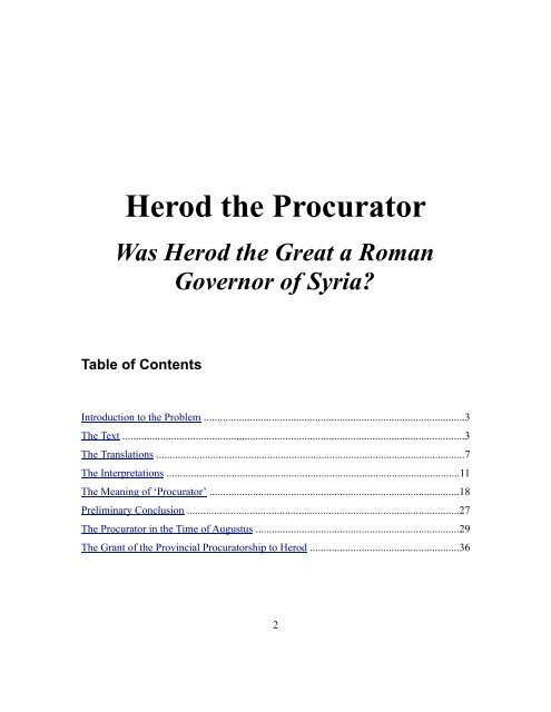 Herod the Procurator - Richard Carrier