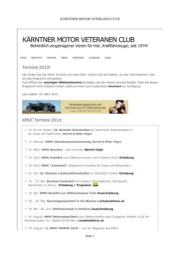 (K\304RNTNER MOTOR VETERANEN CLUB) - KÃ¤rntner Motor ...