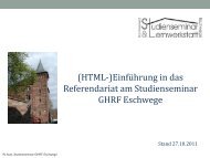 Einführung in das Referendariat am Studienseminar GHRF Eschwege