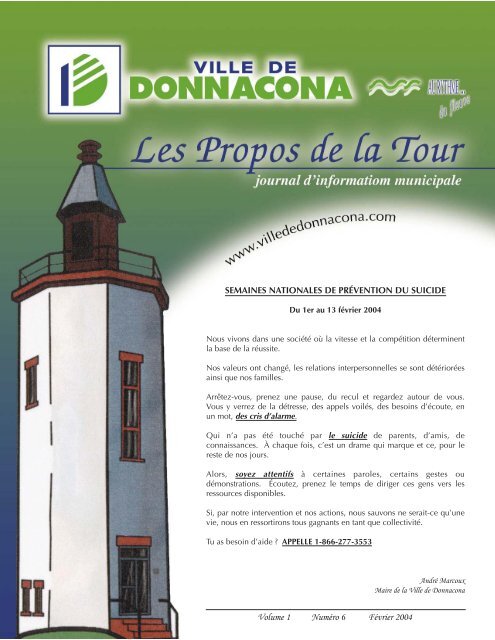 Volume 1, NumÃ©ro 06, FÃ©vrier 2004 - Ville de Donnacona