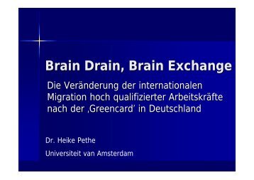 Brain Drain, Brain Exchange