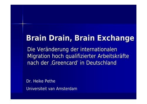 Brain Drain, Brain Exchange