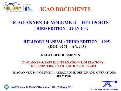 ICAO Annex 14 Volume II Heliports - Helicopter Association ...