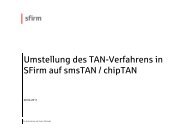 Umstellung des TAN-Verfahrens in SFirm auf smsTAN / chipTAN