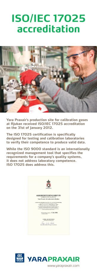 ISO/IEC 17025 accreditation - Yara Praxair