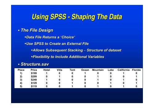 Discrete Choice SPSS Power Model Presented by: - Multivariate ...