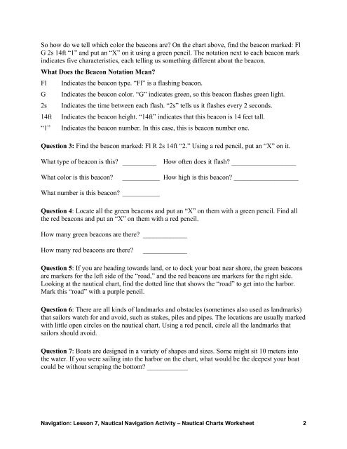 Nautical Charts Worksheet - Teach Engineering