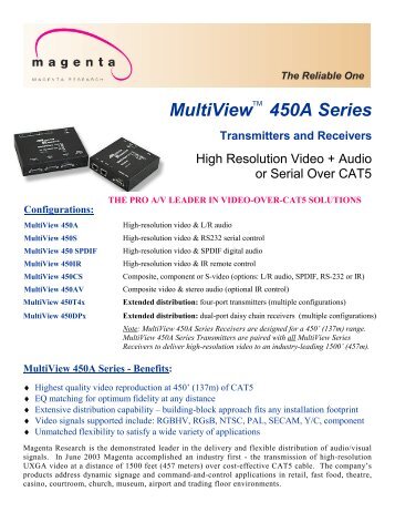 MultiView 450A Series - Magenta Research