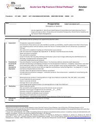 Acute Care Hip Fracture Clinical Pathway* October 2011