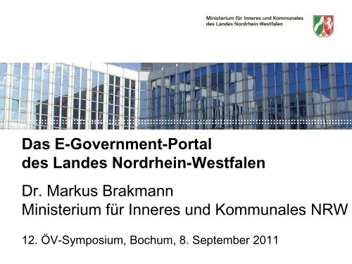 Das E-Government-Portal des Landes NRW - Oev-symposium.de
