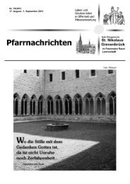 Pfarrbrief Nr. 16 vom 17. August - 1. September 2013