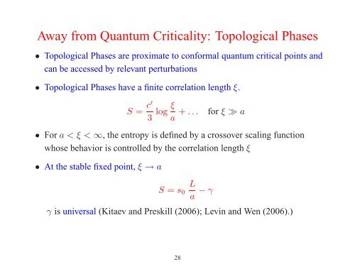 Entanglement entropy at quantum critical points: Can you ... - INFN