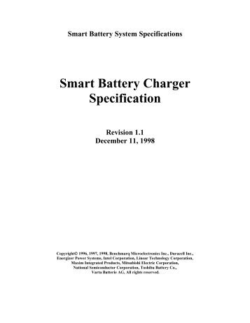 Smart Battery Charger Specification Revision 1.1 - SBS-IF Smart ...