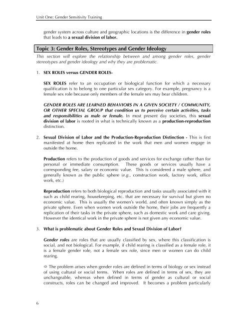 Training Manual on Gender Sensitivity and CEDAW