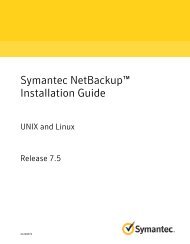 Symantec NetBackup 7.5 Installation Guide for Unix and Linux