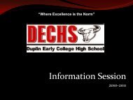 DECHS Information Presentation - Duplin County Schools